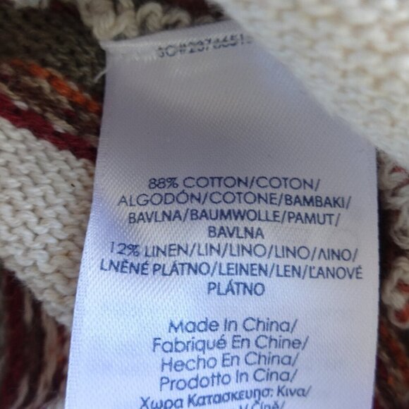 Chaps women's sweater size L, cotton/linen, pull over long sleeves, round neck - Picture 4 of 15